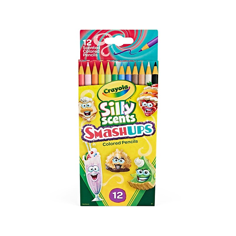 Crayola Silly Scents Smash Ups Colored Pencils, Assorted Colors, Dozen (682118) image 1