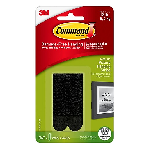 Command Large and Medium Black Picture Hanging Strips, 28 Pairs