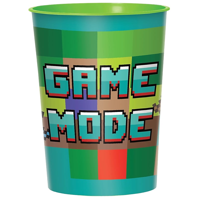 Party City Pixel Party Plastic Favor Cup, 16 oz. (AM4229680) image 1