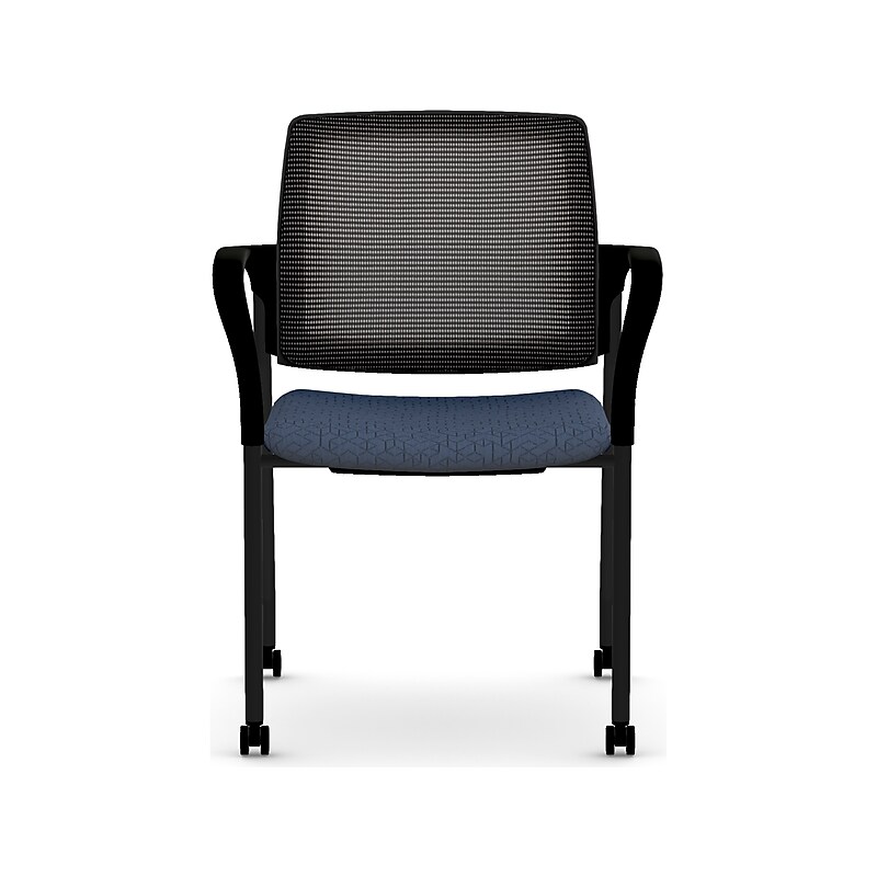 HON Ignition Fabric/Mesh Multipurpose Stacking Chair, Navy/Black (HIGS6.F.H.IM.APX13.T) image 1