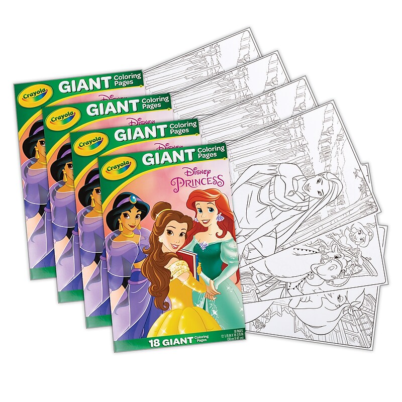 Crayola Disney Princess Giant Coloring Pages, 18/Set, 4 Sets/Bundle (BIN040989-4) image 1