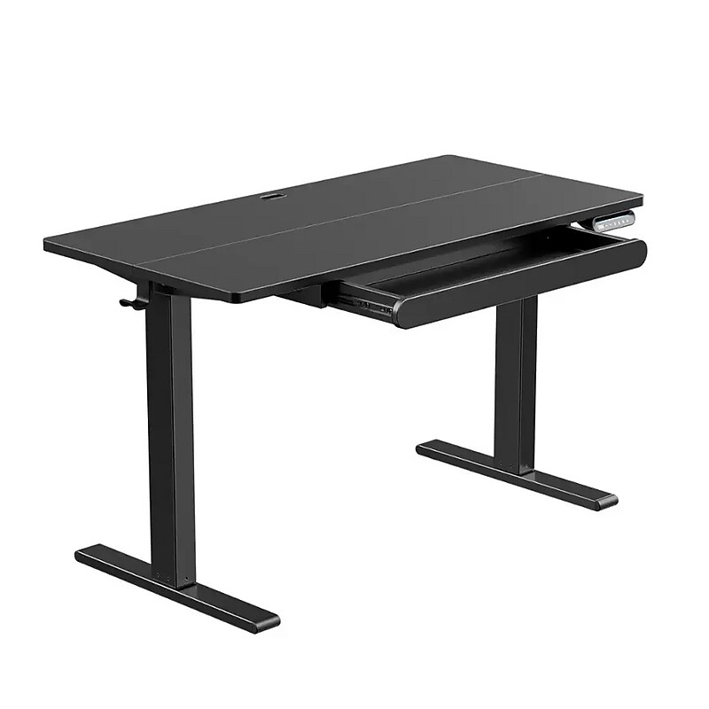 Huanuo 48"W Electric Rectangular Adjustable Standing Desk with Storage Drawer, Black (HNESD77B) image 1