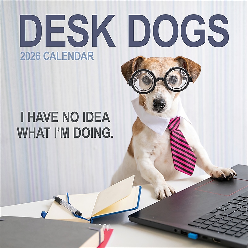 2026 TF Publishing Desk Dogs 12" x 12" Monthly Wall Calendar (26-1052) image 1