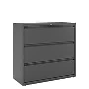 Staples 3-Drawer Lateral File Cabinet, Locking, Letter/Legal, Charcoal, 42"W (26824D)