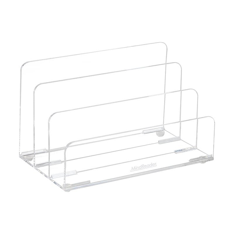 Mind Reader 3-Compartment Acrylic Desk Organizer, Clear (ASORT3-CLR) image 1