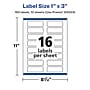 Avery Laser/Inkjet Rectangle Multipurpose Labels, 1" x 3", White, 160 Labels/Pack (94224)~#|#~10009DB2-AD09-4D5B-823C10672614CBB1_sc7