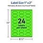 Avery Laser/Inkjet Multipurpose Oval Labels, 1" x 2", Neon Green, 1920/Box (94053)~#|#~100184DD-74EF-4432-84EF5AD3F056A35E_sc7
