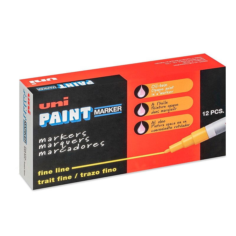 uni PAINT PX-21 Oil-Based Paint Marker, Fine Line, Yellow (63705) image 1