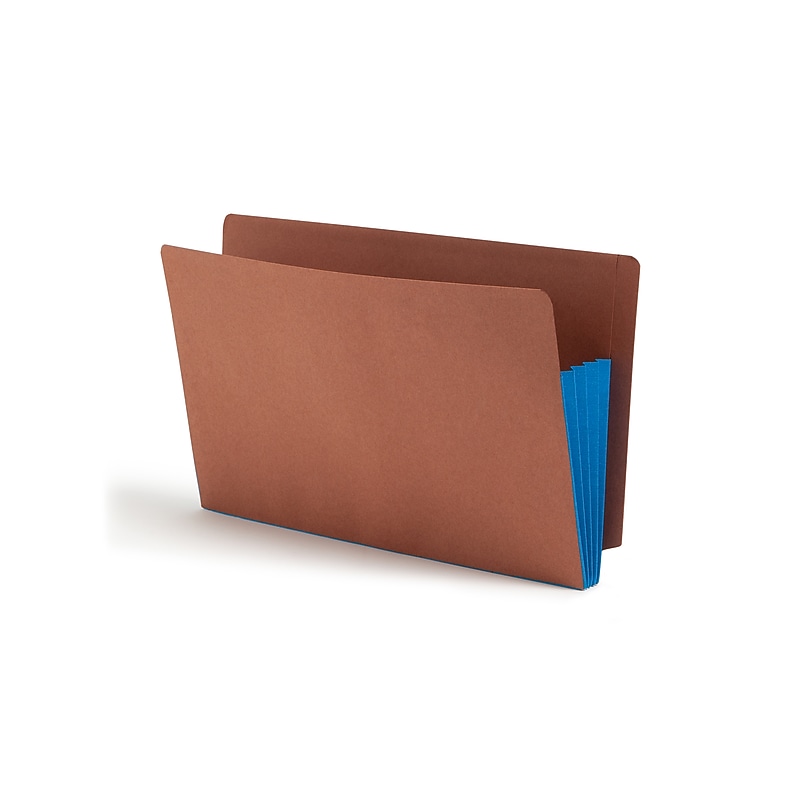 Smead Recycled Reinforced File Pocket, 3" Expansion, Legal Size, Blue, 10/Box (74679) image 1