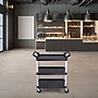 Luxor 3-Shelf Serving Cart, Black/Aluminum (SC12-B)~#|#~100C0568-0AD6-4601-96E0DA5CDA89128D_sc7