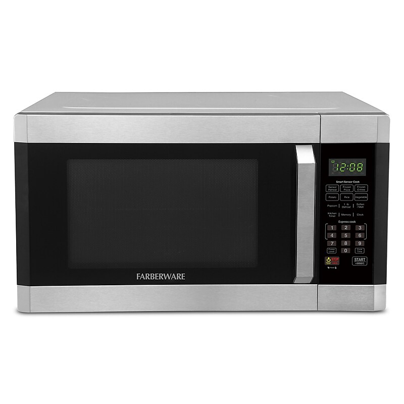 Farberware Professional 1.6 Cu. Ft. Countertop Microwave, Stainless Steel with Platinum (FMO16AHTPLB) image 1