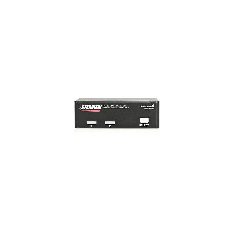 StarTech 2 Port DVI VGA Dual Monitor KVM Switch USB w/Audio & USB 2.0 Hub image 1