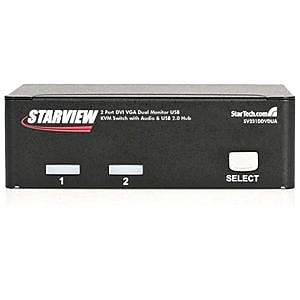 StarTech 2 Port DVI VGA Dual Monitor KVM Switch USB w/Audio & USB 2.0 Hub Simolary simolary.com