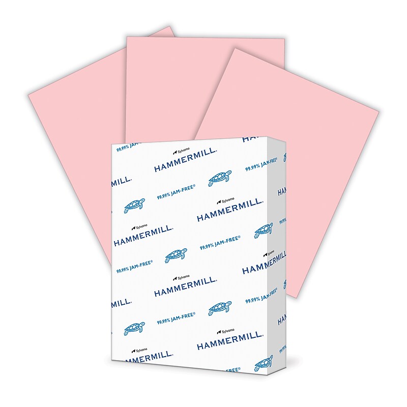 Hammermill Colors Multipurpose Paper, 24 lbs., 8.5" x 11", Pink, 500 Sheets/Ream (104463) image 1