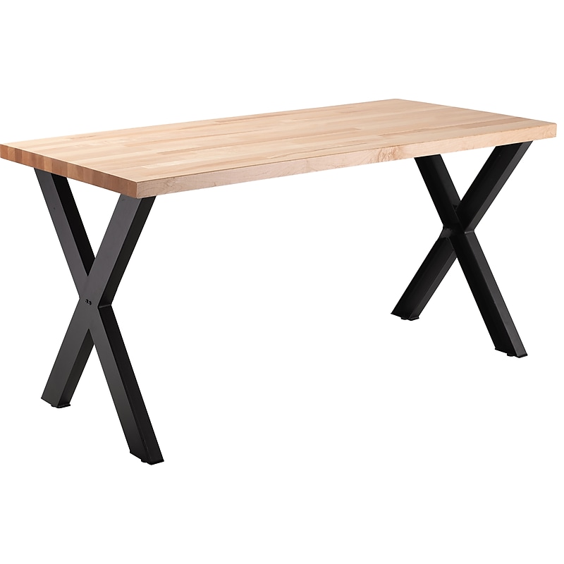NPS CLT Series Butcher Block Top Collaborator Table, 30" x 72" (CLT3072D2BB) image 1