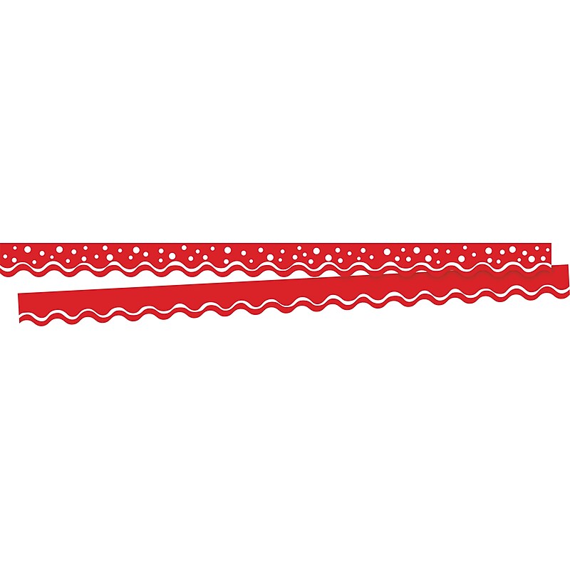 Barker Creek Double-Sided Scalloped Border, 36"' x 2.25", Happy Cherry, 13/Pack (LL900) image 1