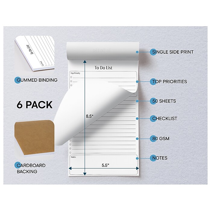 Daily Calendar Daily Planner Notepad To Do List - Undated 60 Sheets ...