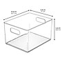 iDESIGN Stackable Plastic Storage Bin with Handles, Clear, 4/Pack (29205M4)~#|#~102AC486-E60B-43BB-8076E91FA664BAF0_sc7