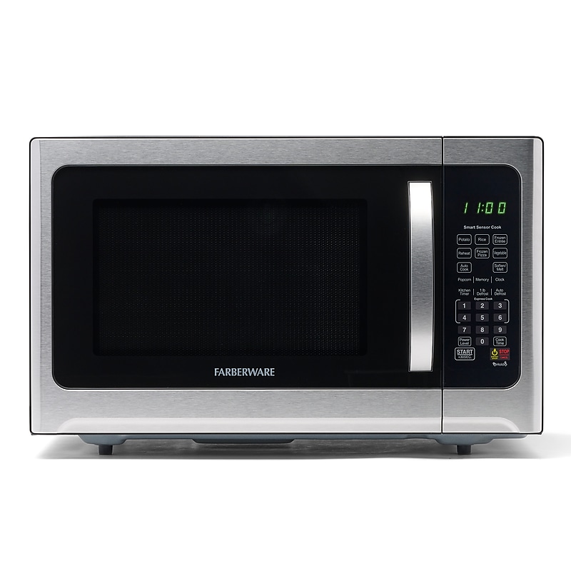 Farberware Professional 1.2 Cu. Ft. Countertop Microwave, Stainless Steel/Black (FMO12AHTBKE) image 1