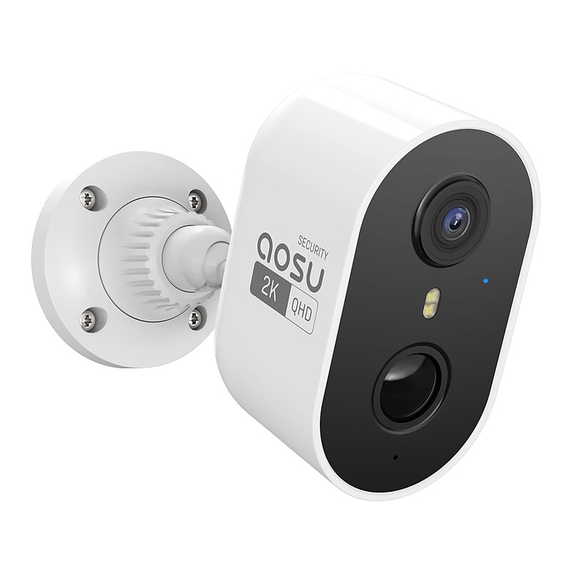 aosu 2K QHD Outdoor Wireless AI-Smart Security Camera, White (C6L2BA11) image 1