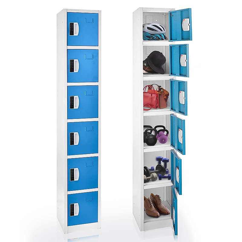 AdirOffice 72"H 6-Tier Blue Storage Locker (ADI629-206-BLU-DL) image 1