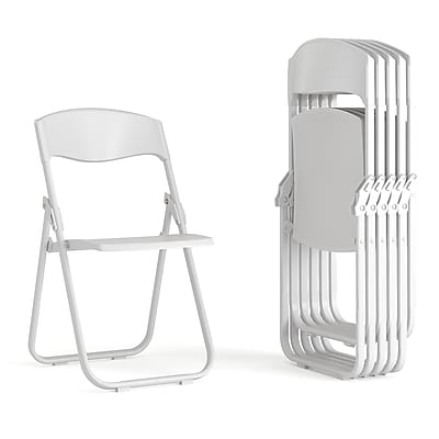 Flash Furniture HERCULES Series Plastic Folding Chair, White, 6/Pack (6RUTIWHITE) Simolary simolary.com