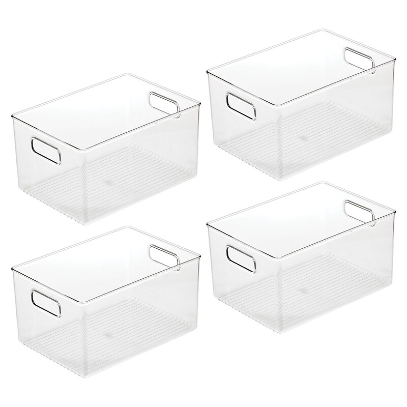 iDESIGN Plastic Storage Bin, 6" x 11.25"x 8", Clear, 4/Pack (28141M4) image 1