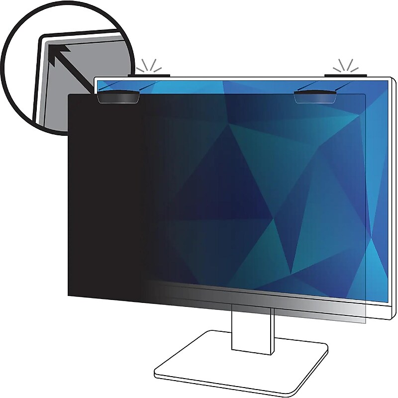 3M Anti-Glare Privacy Filter for 24" Monitor, 16:9 Aspect Ratio (PF240W9EM) image 1