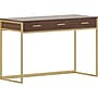 Martha Stewart Ollie 47"W Home Office Desk with 3 Drawers, Walnut/Polished Brass (ZGZP028BRGLD)~#|#~1040782C-415B-4190-B076B86C8B6D349F_sc7