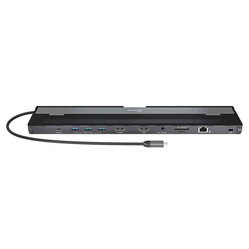 j5create Dual-Display Docking Station for USB-C Enabled Laptops, Black (JCD542) image 1