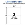 Avery Laser/Inkjet Shipping Labels, 5-1/2" x 8-1/2", White, 500 Labels/Box (95930)~#|#~10433BCB-8C6E-45AE-9B6BF281F56F230D_sc7