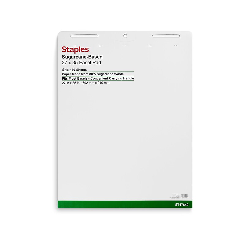 Staples Easel Pads, 27" x 35", White, 50 Sheets/Pad, 4 Pads/Carton (ST17640) image 1