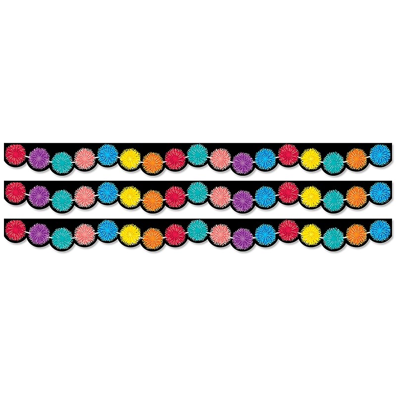 Creative Teaching Press Pom Poms EZ Border, 48', Multicolored, 3/Bundle (CTP10515-3) image 1