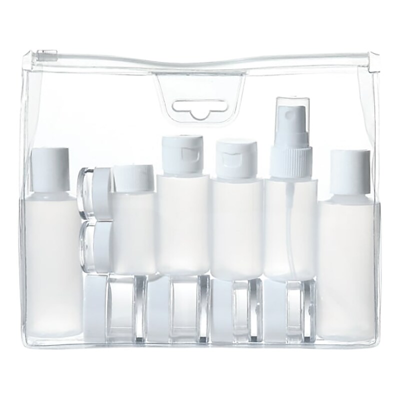 Travel Smart 13-Piece Plastic Toiletry Bag Kit, Clear/White (TS333XR) image 1