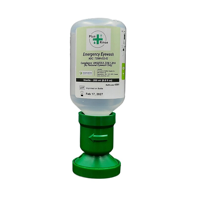 Plus Rinse Saline Eyewash Bottle, 6.8 oz., 2/Pack (45991-2) image 1