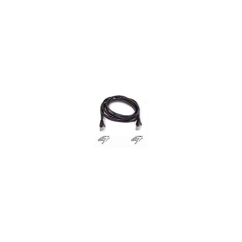Belkin A3L980-10-BLK-S 10' CAT-6 RJ-45 Snagless Duplex Patch Cable, Black image 1