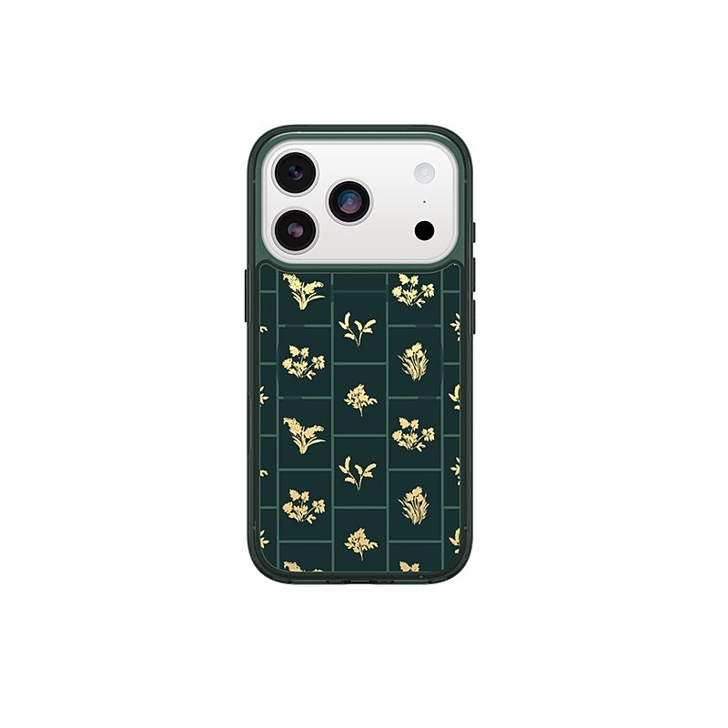 OtterBox Symmetry MagSafe Phone Case for Apple iPhone 17 Pro, Shock Absorbing, Golden Bloom (77-98898) image 1