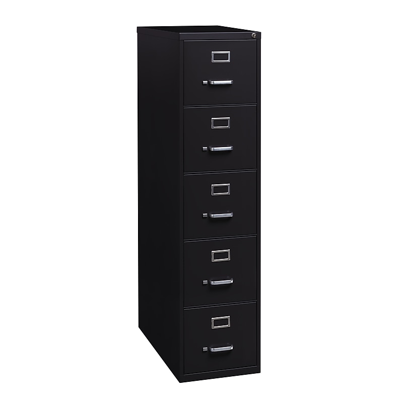 Hirsh Commercial 5-Drawer Vertical File Cabinet, Letter Size, Lockable, 61.375"H x 15"W x 26.5"D, Black (17778) image 1