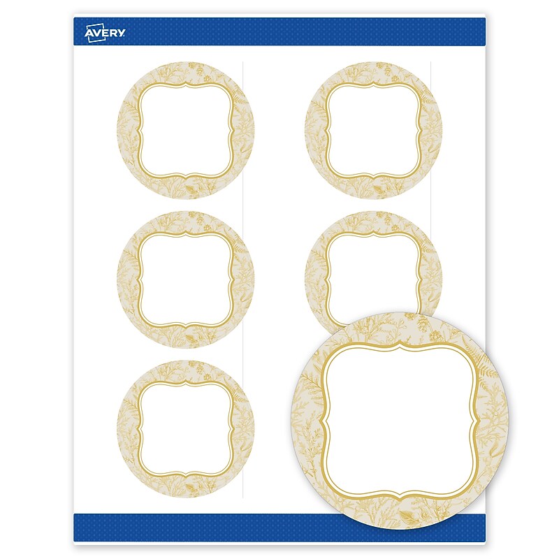 Avery Round Laser/Inkjet Multipurpose Labels, 3", White, 60/Pack (19479371087) image 1