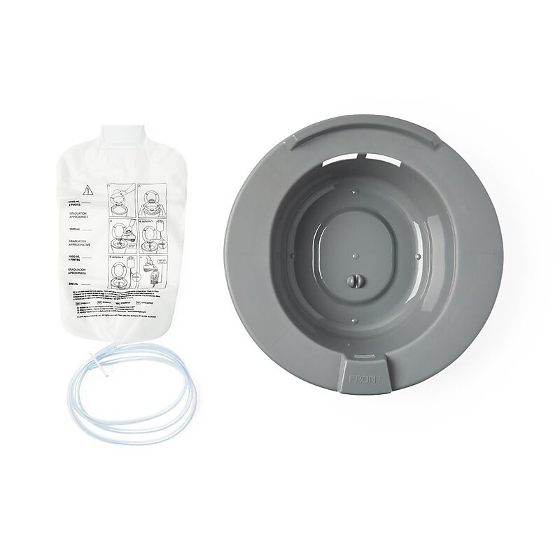 Medline Sitz Bath Basin and Clamp, Graphite, 10/Carton (DYND80102) image 1
