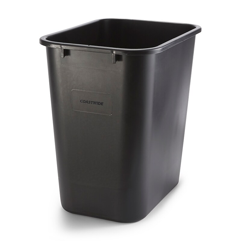 Coastwide Professional™ Indoor Trash Can Without Lid, Black Soft Molded Plastic, 7 Gallon (CW56429) image 1