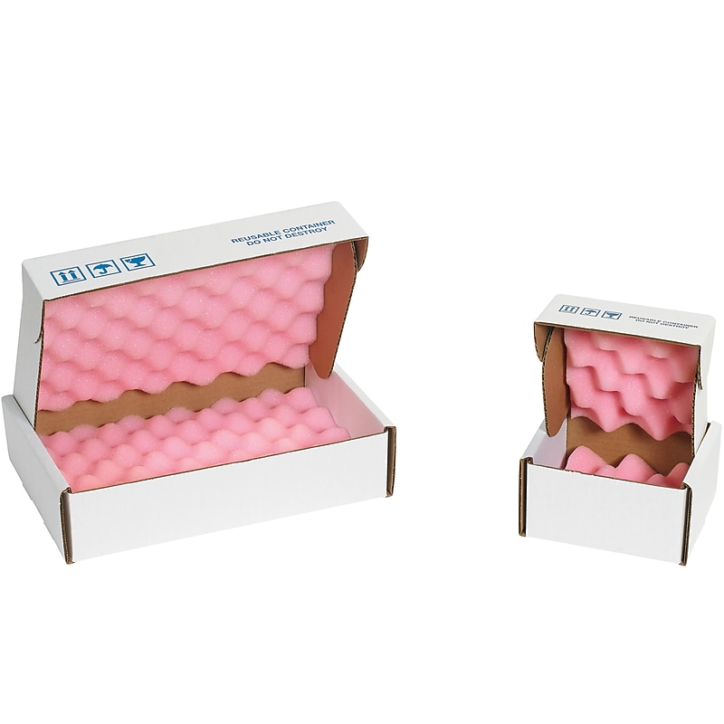 18" x 12" x 2 3/4" Anti-Static Foam Shippers, Pink/White, 24/Carton (FSA18122) image 1