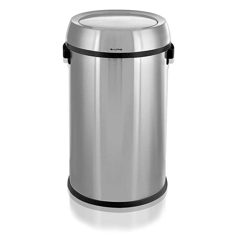Alpine Industries Stainless Steel Trash Can with Swing Lid, 17 Gallon (ALP470-65L-1) image 1