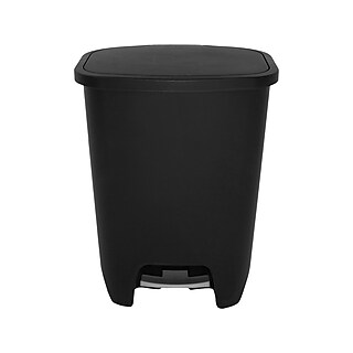 GLAD Plastic Step Trash Can, 13-Gallon, Black (GLD-74130-1) | Staples