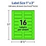 Avery Laser/Inkjet Multipurpose Rectangle Labels, 1" x 3", Neon Green, 1280/Box (94224)~#|#~1085AD59-A8D7-48AB-802C3261E955A5E6_sc7
