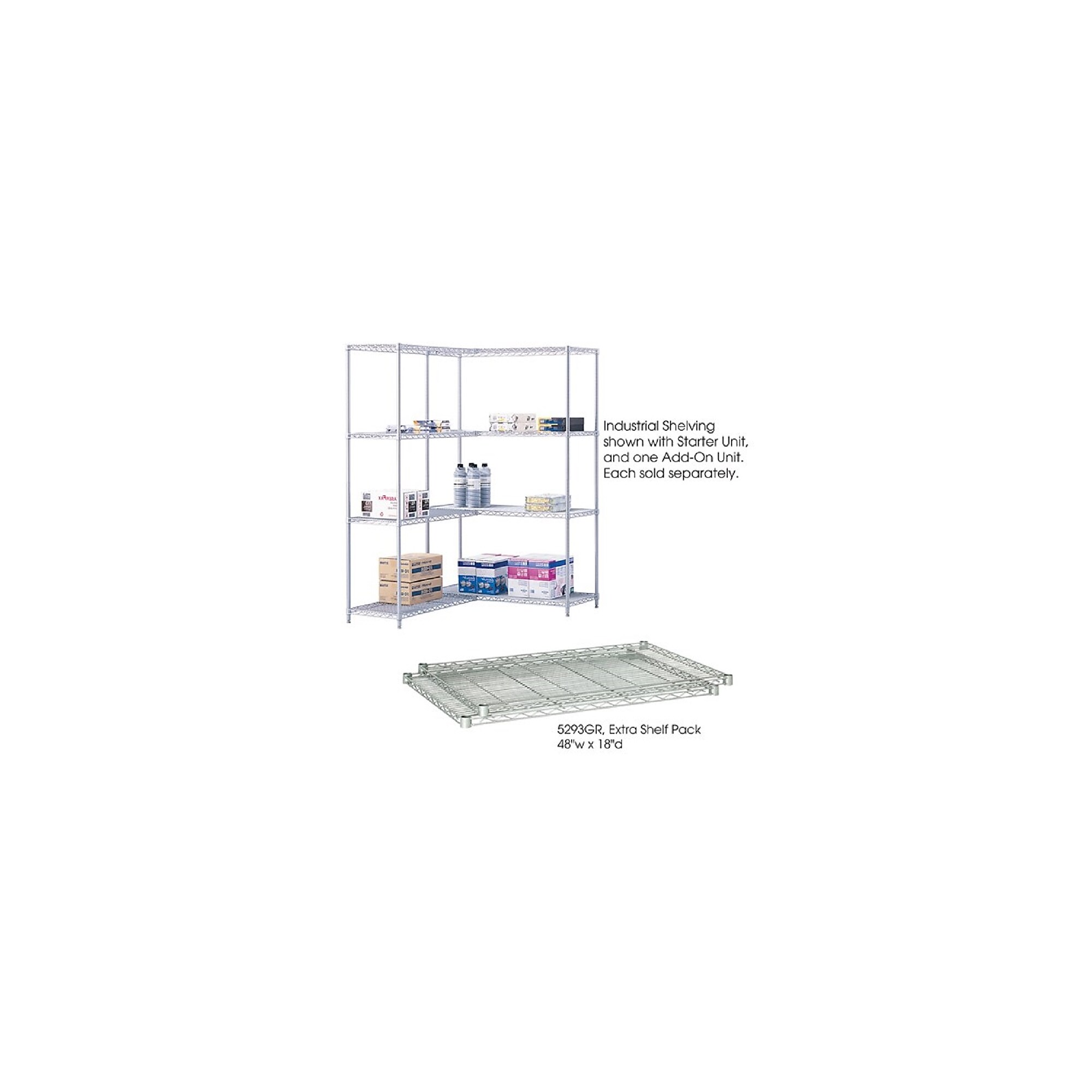 Safco Industrial Extra Shelf Pack, 48″ x 18″, Metallic Gray (5293GR) Sansujyuku sansujyuku.com