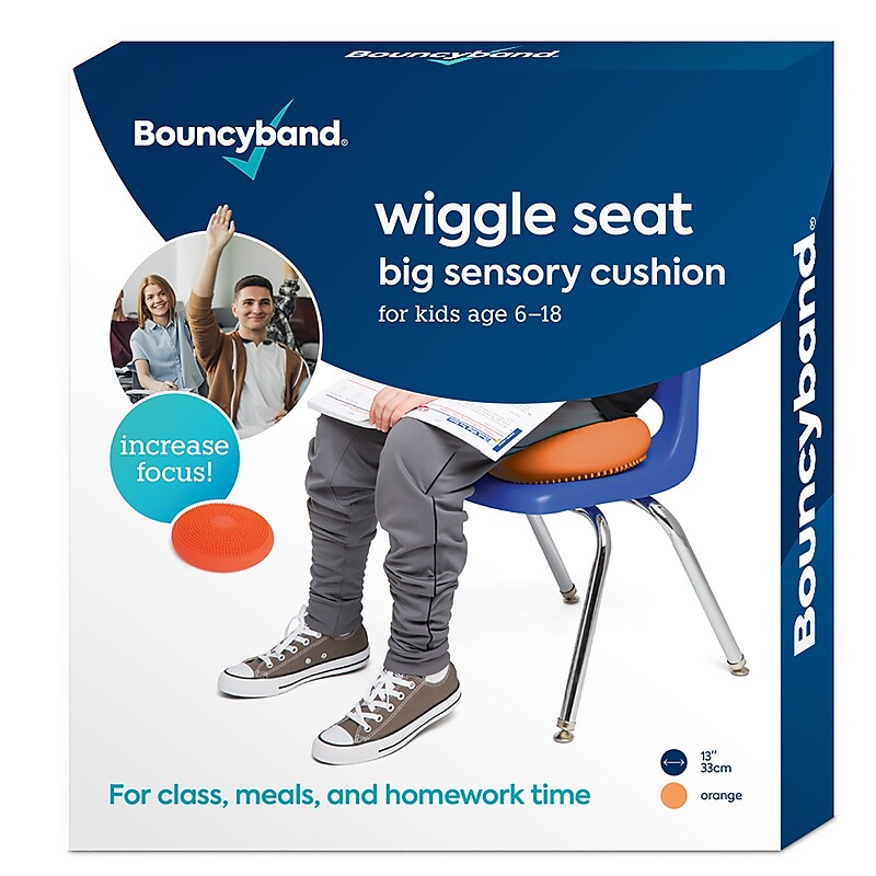 Bouncy Bands Big Sensory Wiggle Seat, Orange (BBAWS33OR) image 1