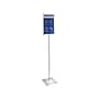 Azar Sign Holder, 12" x 62.5", Vertical, Freestanding, Clear/Silver, Acrylic (300868)~#|#~10A084F4-AE39-4F8A-936648B334AD05FC_sc7