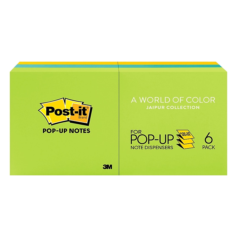 Post-it Pop-up Notes, 3" x 3", Floral Fantasy Collection, 90 Sheet/Pad, 6 Pads/Pack (R330-AU) image 1