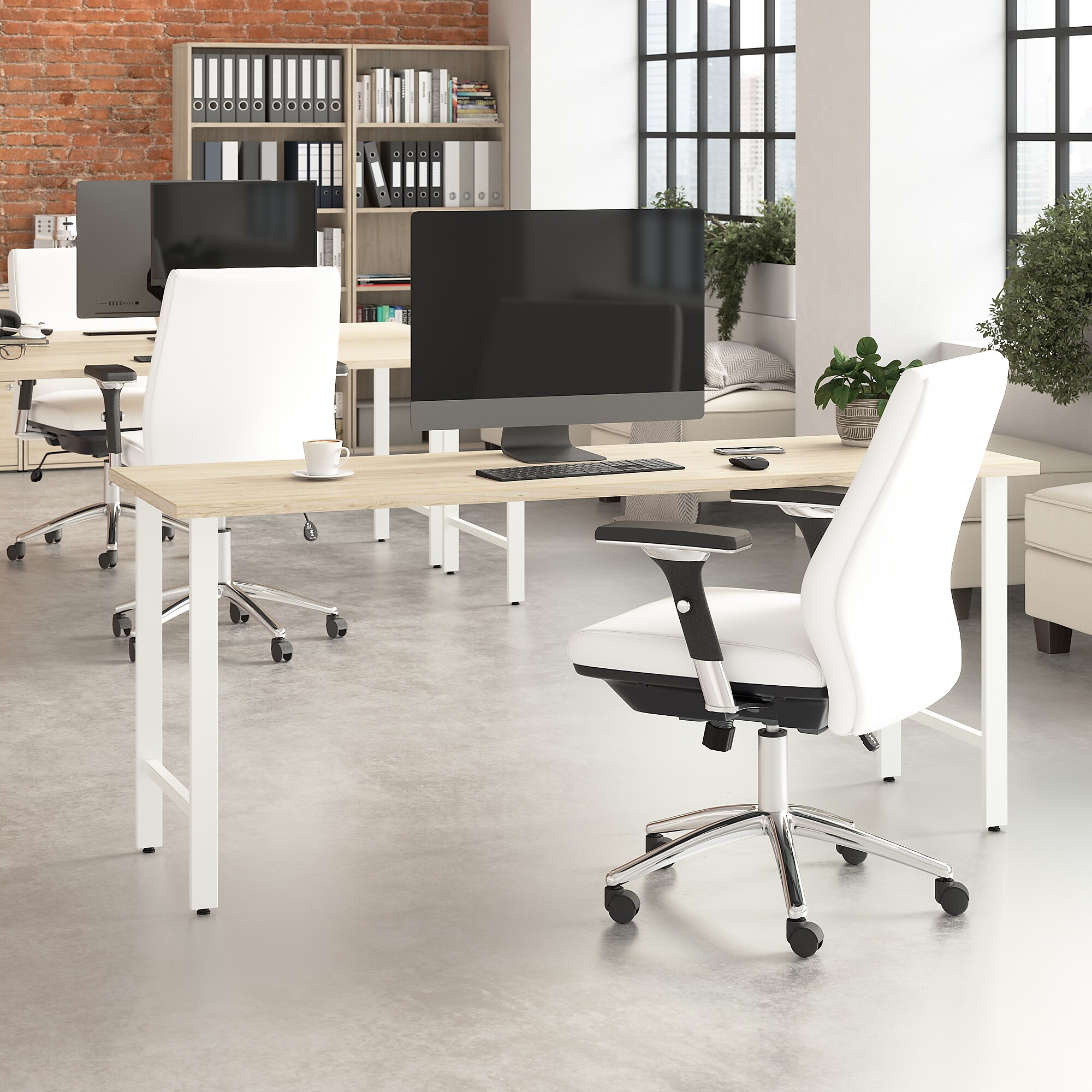 Bush Business Furniture Hustle 72W x 24D Computer Desk with Metal Legs, Natural Elm (HUD172NE) Sansujyuku sansujyuku.com